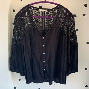 Black lace/eyelet top